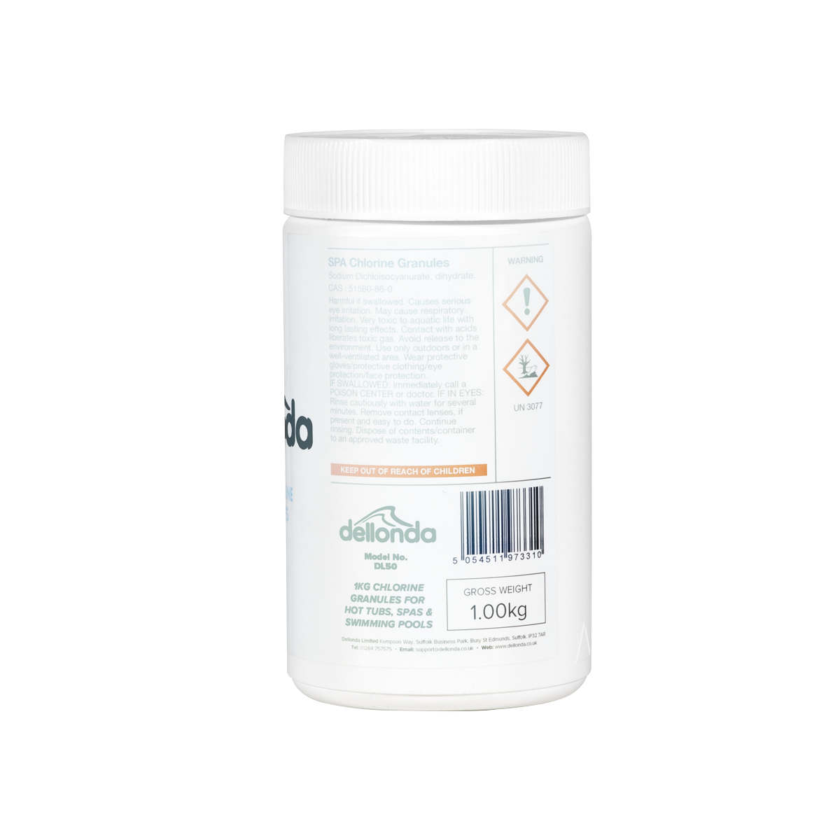Dellonda DL50 Chlorine Granules for Hot Tubs/Spas & Swimming Pools 1kg - additional view 4