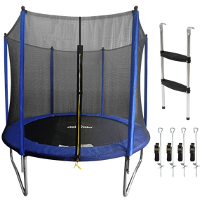 Dellonda DL93 Heavy-Duty Outdoor Trampoline with Safety Enclosure Net, Anchors & Ladder 8ft