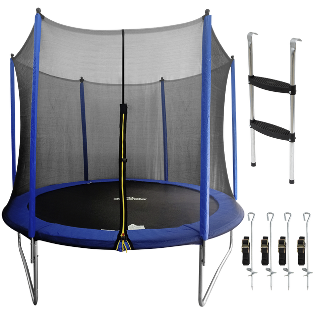 Dellonda DL94 Heavy-Duty Outdoor Trampoline with Safety Enclosure Net, Anchors & Ladder 10ft