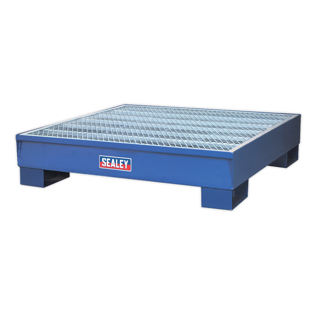 Sealey DRP11 Steel Barrel Bund/Spill Pallet 1200 x 1200 x 275mm