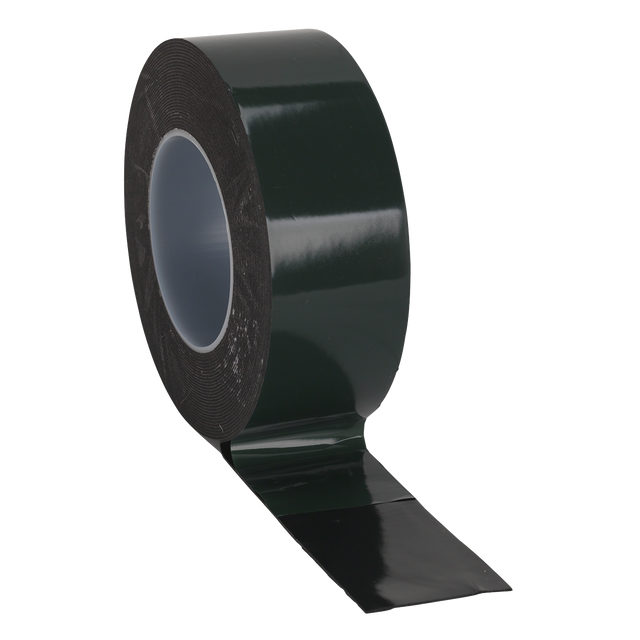 Sealey DSTG5010 Double-Sided Adhesive Foam Tape 50mm x 10m - Green Backing