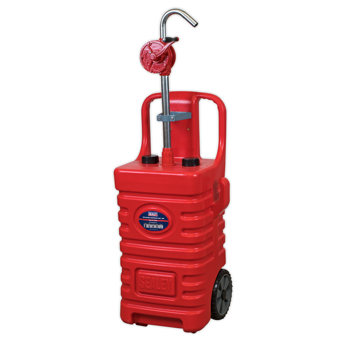Sealey DT55RCOMBO1 Mobile Dispensing Tank with Oil Rotary Pump 55L - Red