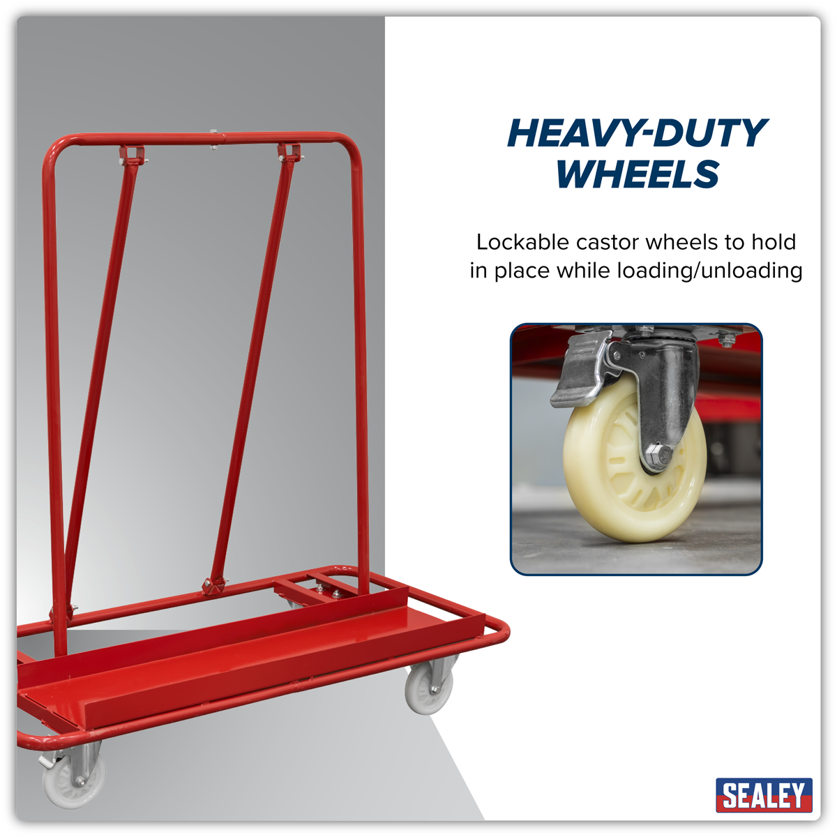 Sealey DWC01 Plasterboard Trolley Large Sheet Handling 800kg Capacity - additional view 8