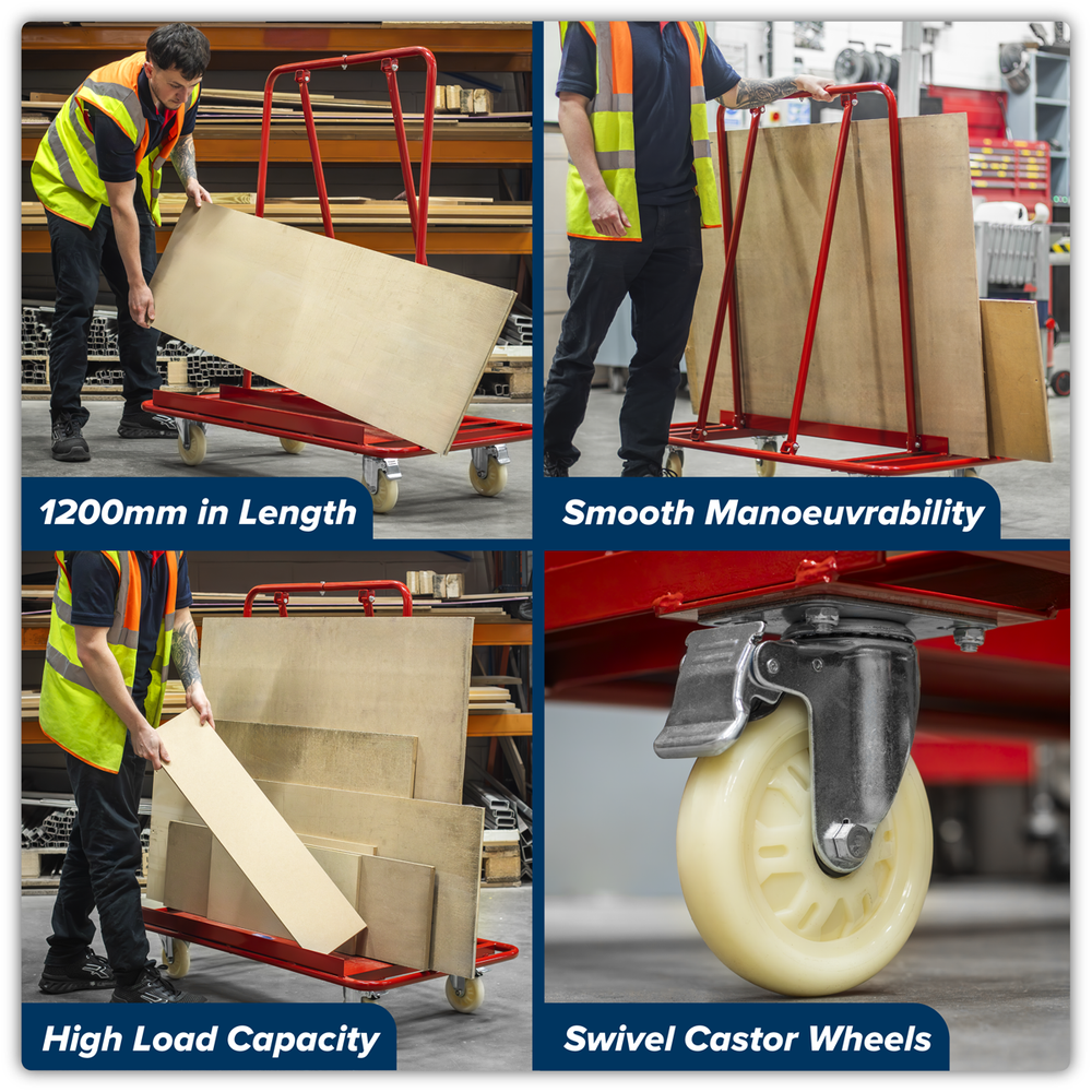 Sealey DWC01 Plasterboard Trolley Large Sheet Handling 800kg Capacity - additional view 9