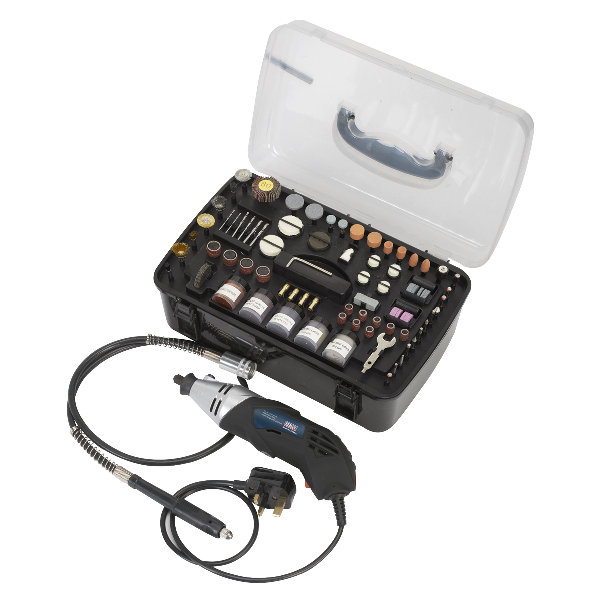 Sealey E5188 Multipurpose Rotary Tool & Engraver Kit 230V 219pc - additional view 5
