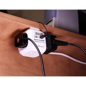 Sealey EL144USB 1.4m Extension Cable Cube 4 x 230V & 2 x USB - White - additional view 3