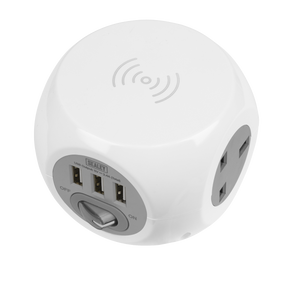 Sealey EL144WC 1.4m Extension Cable Cube & Wireless Charging Pad 3 x 230V & 3 x USB