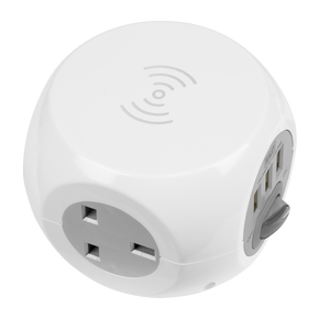 Sealey EL144WC 1.4m Extension Cable Cube & Wireless Charging Pad 3 x 230V & 3 x USB - additional view 2