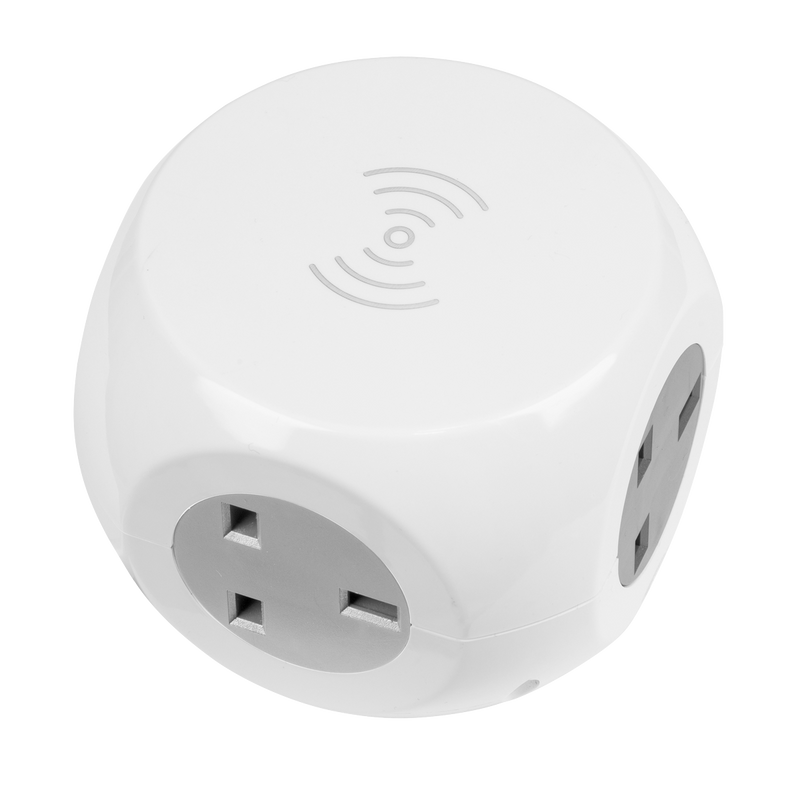 Sealey EL144WC 1.4m Extension Cable Cube & Wireless Charging Pad 3 x 230V & 3 x USB - additional view 4