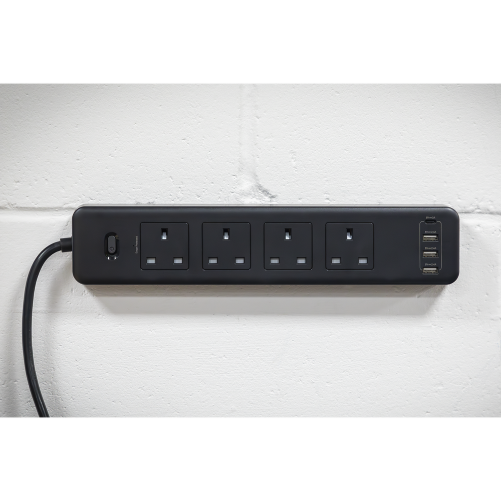 Sealey EL34USBB 2.6m Extension Lead with USB Ports - Black - additional view 10