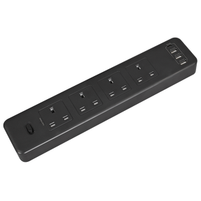 Sealey EL34USBB 2.6m Extension Lead with USB Ports - Black