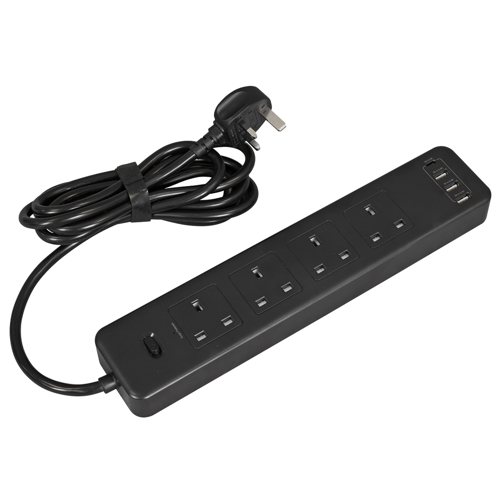 Sealey EL34USBB 2.6m Extension Lead with USB Ports - Black - additional view 11