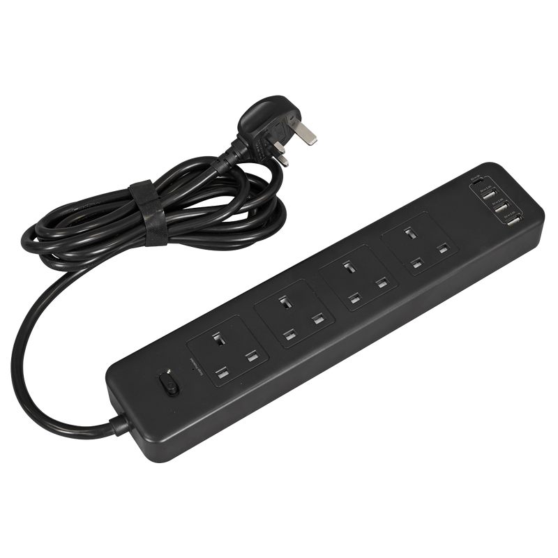 Sealey EL34USBB 2.6m Extension Lead with USB Ports - Black - additional view 11