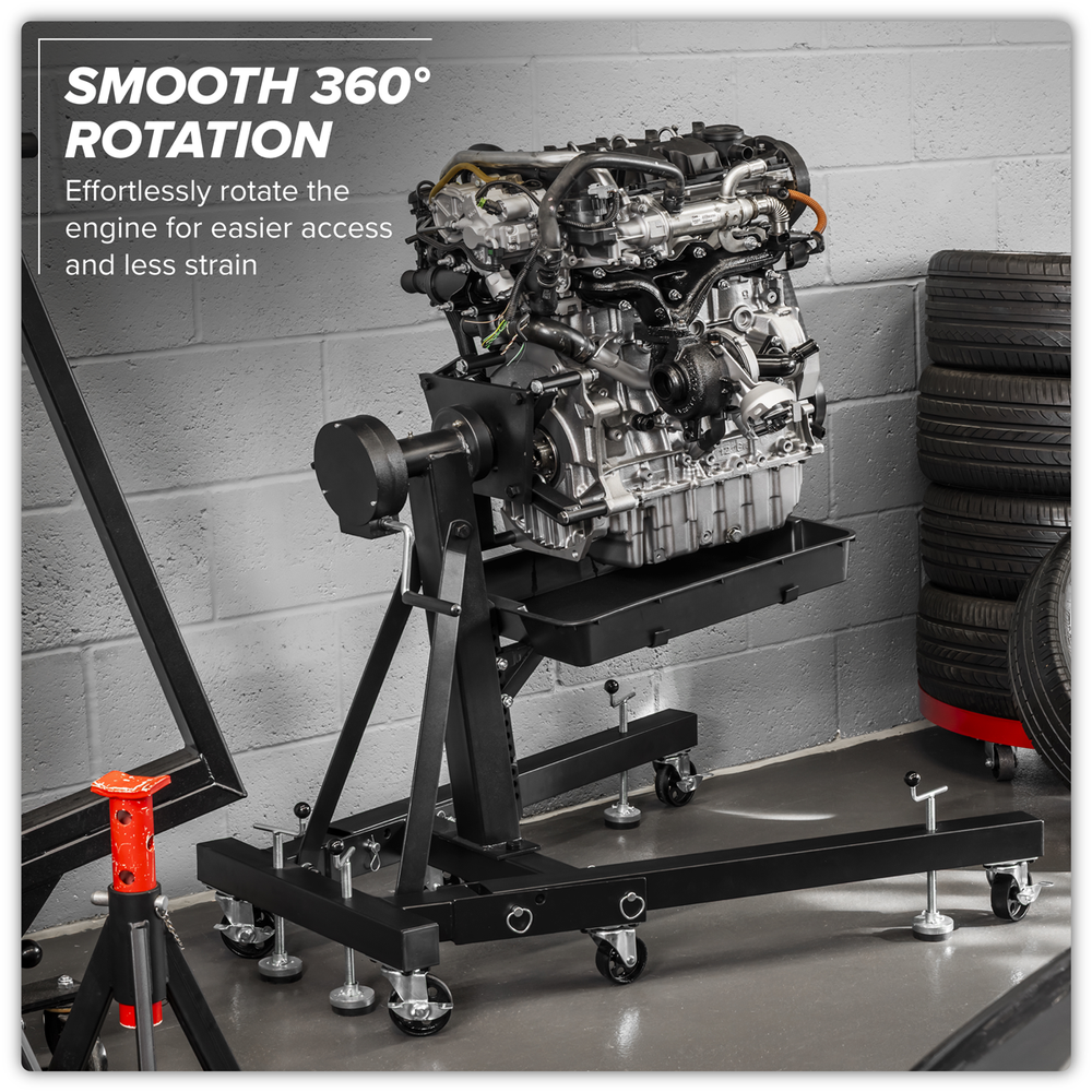 Sealey ES680DS Viking Folding 360º Rotating Engine Stand with Geared Handle & Drain Pan - additional view 14