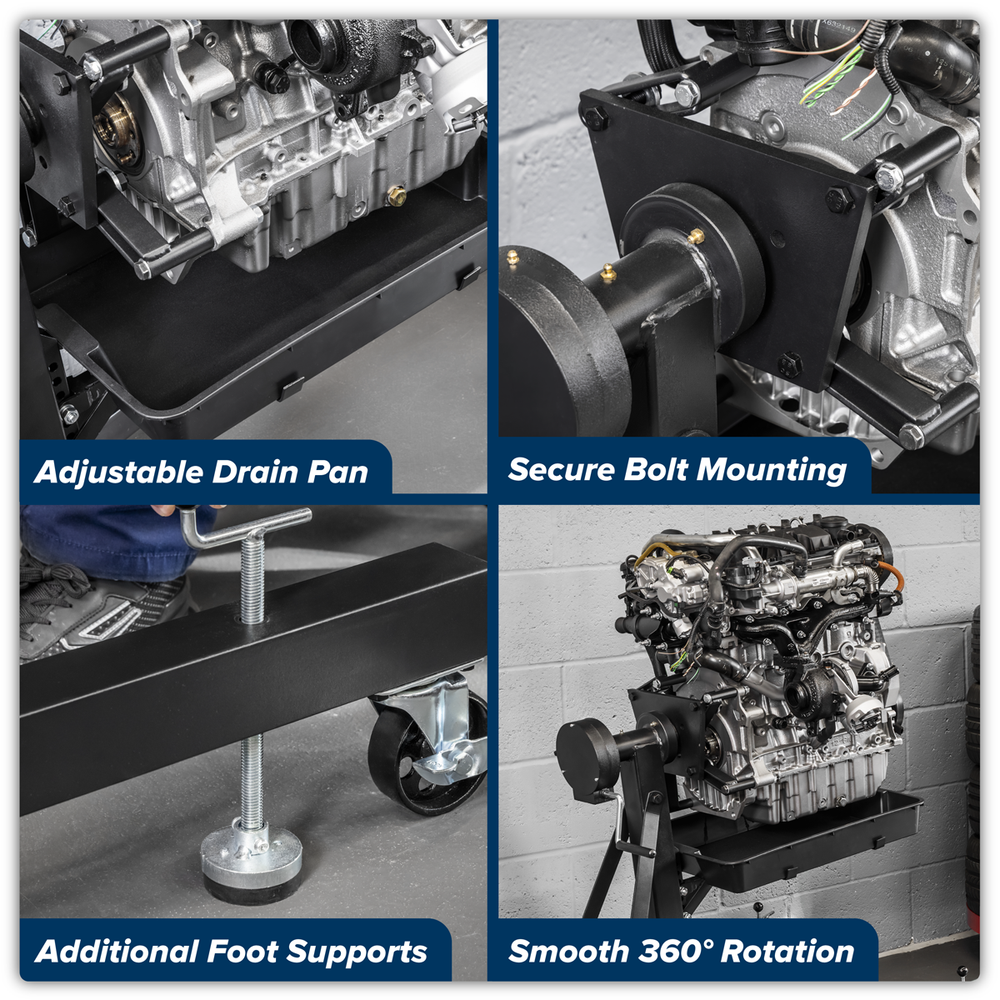 Sealey ES680DS Viking Folding 360º Rotating Engine Stand with Geared Handle & Drain Pan - additional view 12