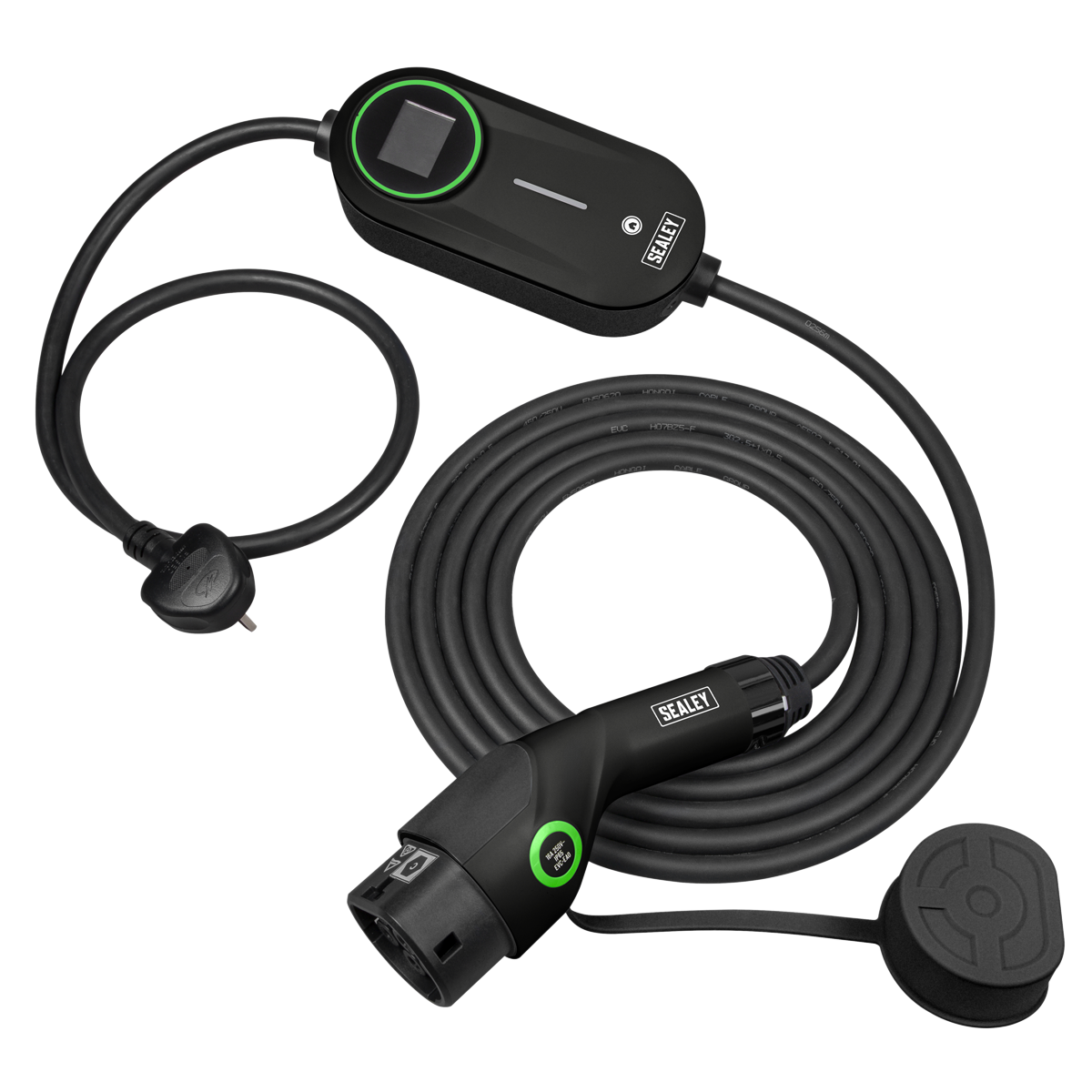 Sealey EVAC2 5m Adjustable (3.5kW) Type 2 to UK 3-Pin Plug Portable EV Charger