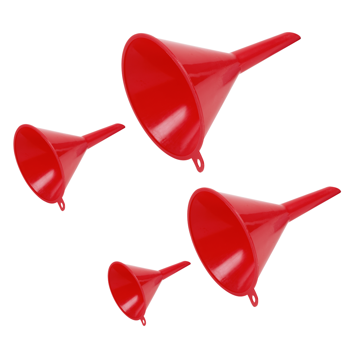 Sealey F92 Economy Fixed Spout Funnel Set 4pc - Small