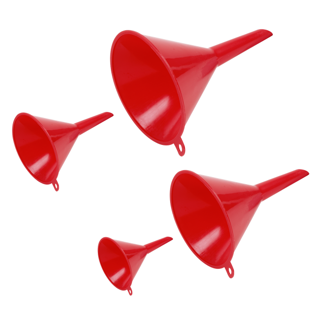 Sealey F92 Economy Fixed Spout Funnel Set 4pc - Small