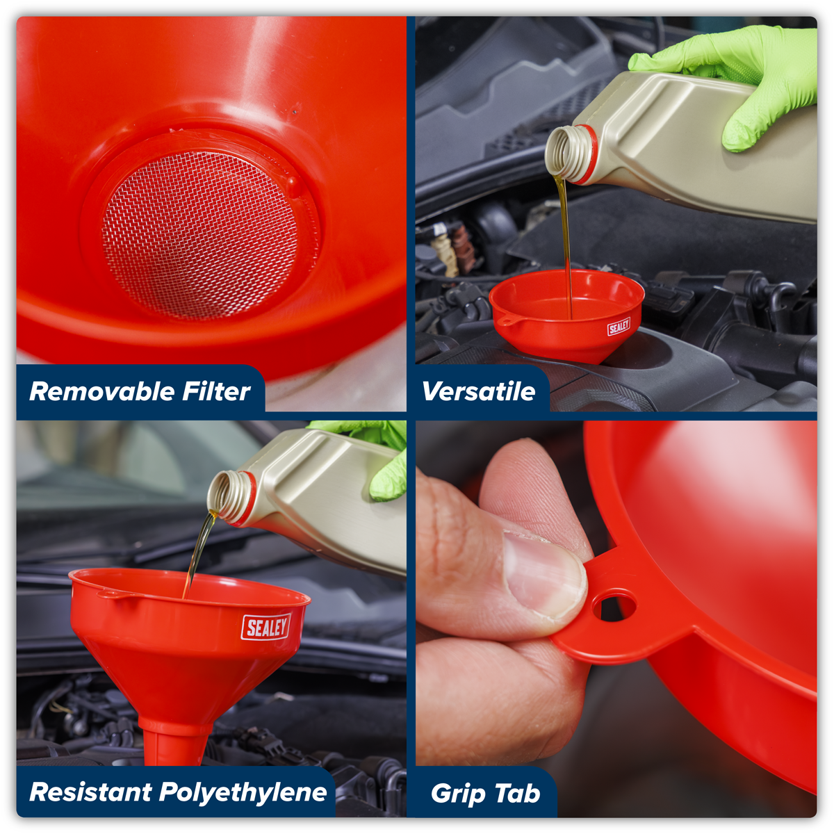 Sealey F98 Fixed Spout Funnel Set 3pc - additional view 8