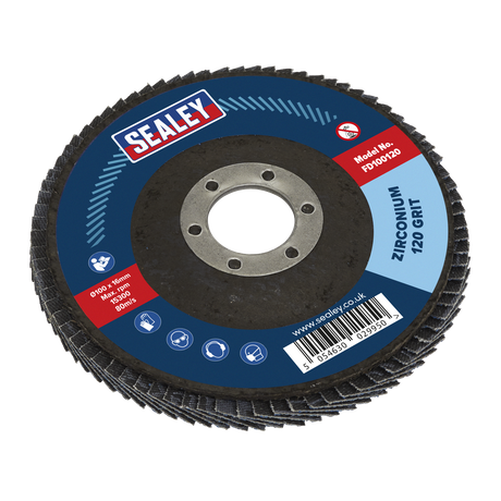 Sealey FD100120 100mm Zirconium Flap Disc 120Grit 16mm Bore
