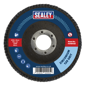 Sealey FD100120 100mm Zirconium Flap Disc 120Grit 16mm Bore - additional view 3