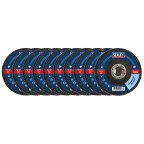 Sealey FD11512010 115mm Zirconium Flap Discs 120Grit 22mm Bore - Pack of 10