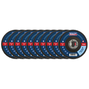 Sealey FD11512010 115mm Zirconium Flap Discs 120Grit 22mm Bore - Pack of 10