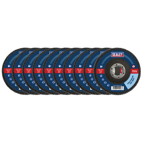 Sealey FD11512010 115mm Zirconium Flap Discs 120Grit 22mm Bore - Pack of 10