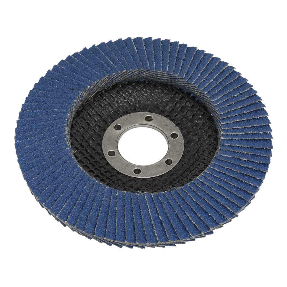 Sealey FD11512010 115mm Zirconium Flap Discs 120Grit 22mm Bore - Pack of 10 - additional view 6
