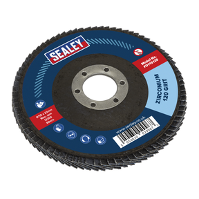 Sealey FD115120 115mm Zirconium Flap Disc 120Grit 22mm Bore