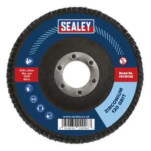 Sealey FD115120 115mm Zirconium Flap Disc 120Grit 22mm Bore - additional view 3