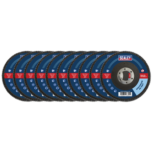 Sealey FD1154010 115mm Zirconium Flap Discs 40Grit 22mm Bore - Pack of 10
