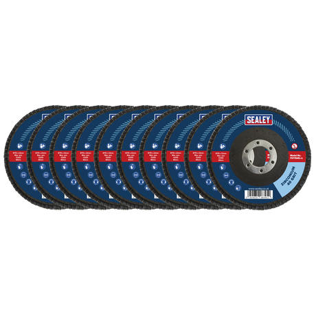 Sealey FD1154010 115mm Zirconium Flap Discs 40Grit 22mm Bore - Pack of 10