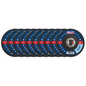 Sealey FD1156010 115mm Zirconium Flap Discs 60Grit 22mm Bore - Pack of 10