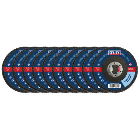 Sealey FD1156010 115mm Zirconium Flap Discs 60Grit 22mm Bore - Pack of 10