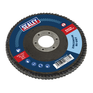 Sealey FD11580 115mm Zirconium Flap Disc 80Grit 22mm Bore
