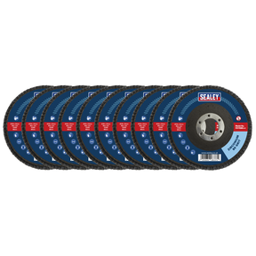Sealey FD1158010 115mm Zirconium Flap Discs 80Grit 22mm Bore - Pack of 10