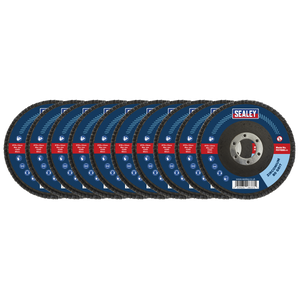 Sealey FD1158010 115mm Zirconium Flap Discs 80Grit 22mm Bore - Pack of 10