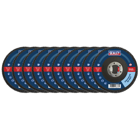 Sealey FD1158010 115mm Zirconium Flap Discs 80Grit 22mm Bore - Pack of 10