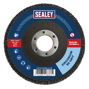 Sealey FD1158010 115mm Zirconium Flap Discs 80Grit 22mm Bore - Pack of 10 - additional view 4