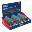 Sealey FD115MIXDB Assorted Grit Flap Discs Zirconium Ø115mm Ø22mm Bore - Display Box of 60