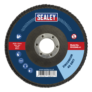 Sealey FD12540 125mm Zirconium Flap Disc 40Grit 22mm Bore - additional view 3