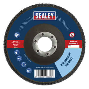Sealey FD12580 125mm Zirconium Flap Disc 80Grit 22mm Bore - additional view 3