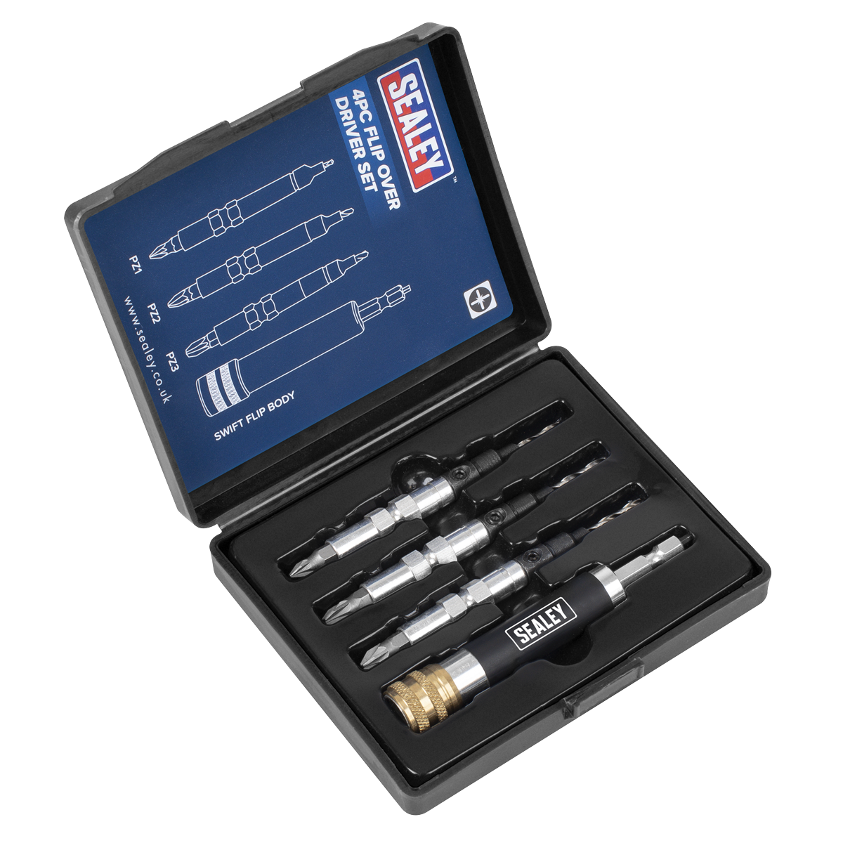 Sealey FDS4 Flip-Over Drill/Driver Set 4pc