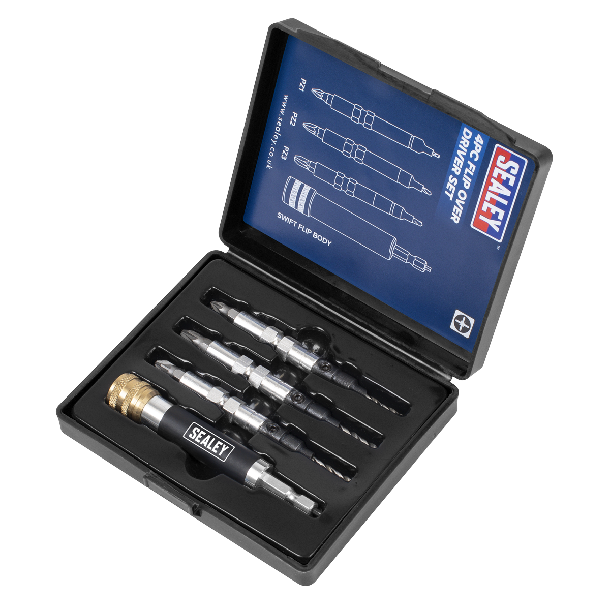 Sealey FDS4 Flip-Over Drill/Driver Set 4pc - additional view 2