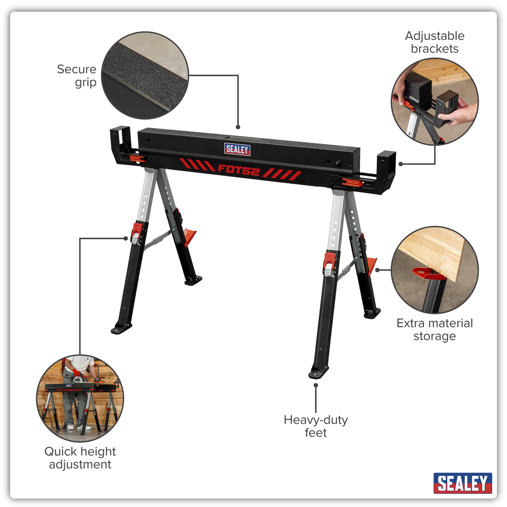 Sealey FDT52 Adjustable Sawhorse Set 2pc - additional view 23