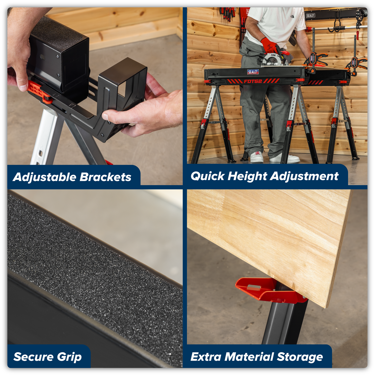 Sealey FDT52 Adjustable Sawhorse Set 2pc - additional view 24