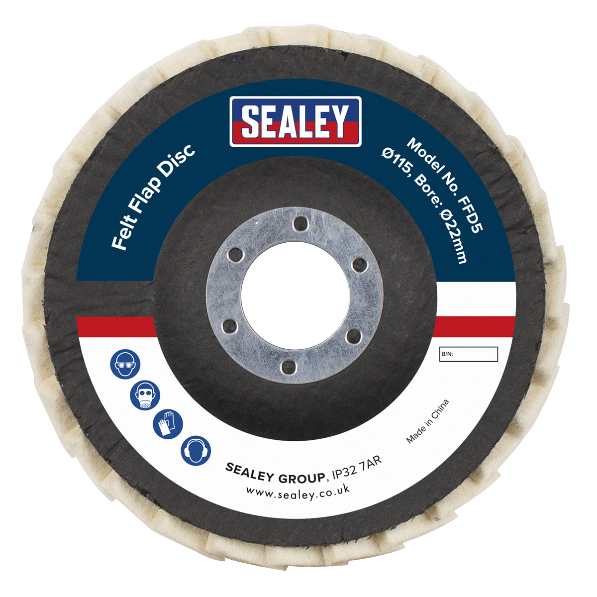 Sealey FFD5 Felt Flap Disc Ø115mm Ø22mm Bore - Pack of 5 - additional view 5