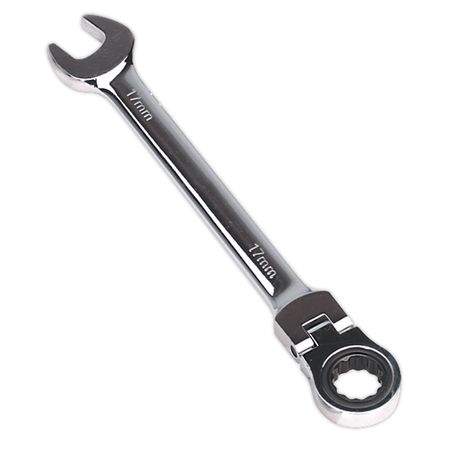 Sealey FHRCW17 Premier Flexi-Head Ratchet Combination Spanner 17mm