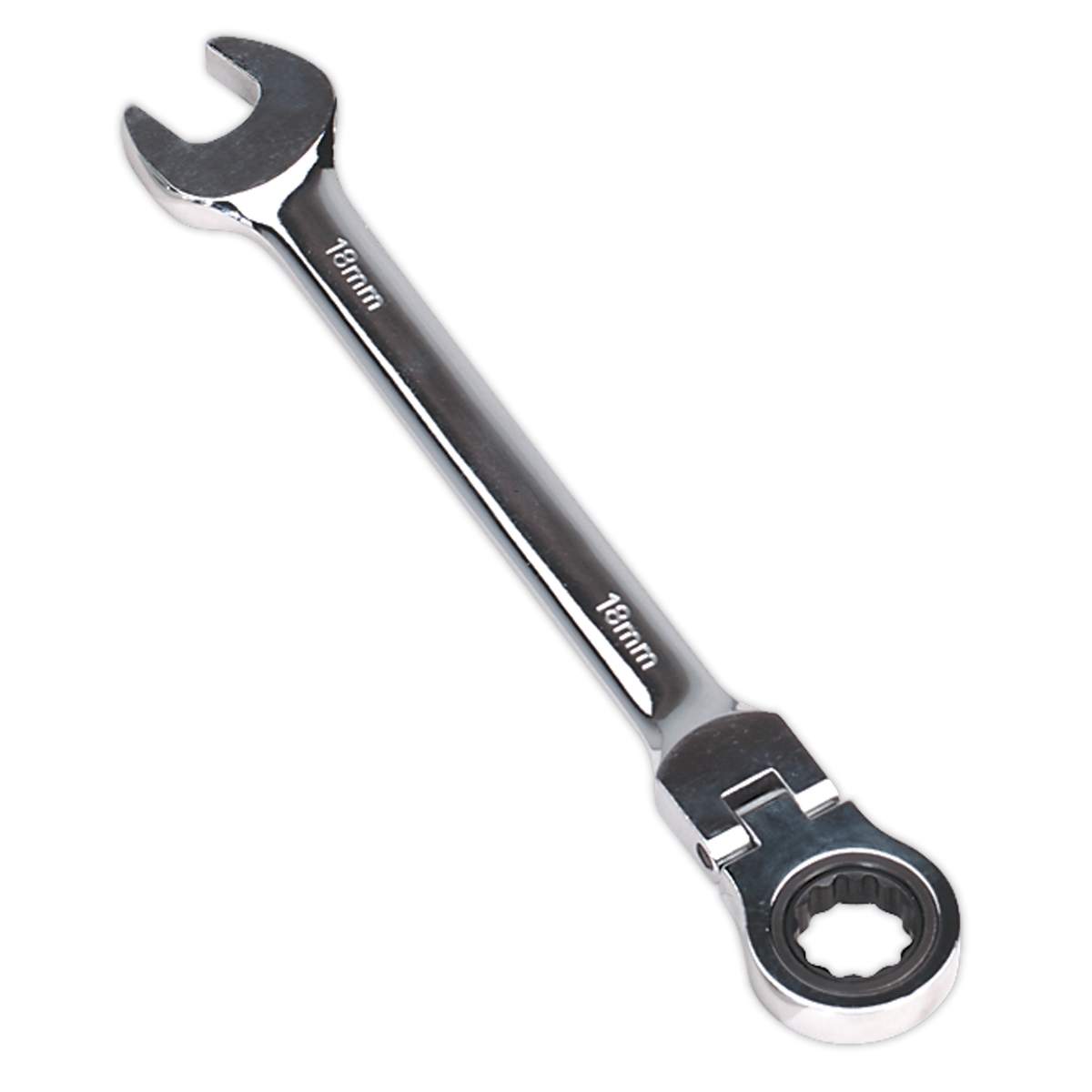 Sealey FHRCW18 Premier Flexi-Head Ratchet Combination Spanner 18mm